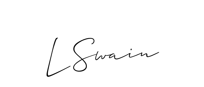 How to make L Swain name signature. Use Allison_Script style for creating short signs online. This is the latest handwritten sign. L Swain signature style 2 images and pictures png