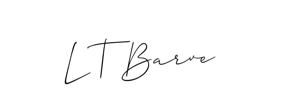 You should practise on your own different ways (Allison_Script) to write your name (L T Barve) in signature. don't let someone else do it for you. L T Barve signature style 2 images and pictures png