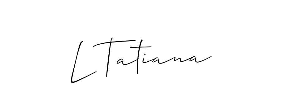 How to make L Tatiana signature? Allison_Script is a professional autograph style. Create handwritten signature for L Tatiana name. L Tatiana signature style 2 images and pictures png