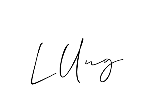 How to make L Ung name signature. Use Allison_Script style for creating short signs online. This is the latest handwritten sign. L Ung signature style 2 images and pictures png