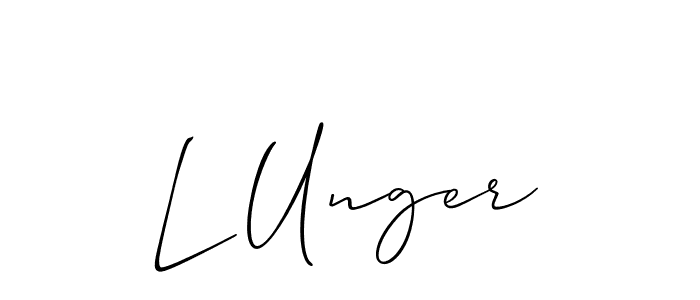 Make a beautiful signature design for name L Unger. With this signature (Allison_Script) style, you can create a handwritten signature for free. L Unger signature style 2 images and pictures png