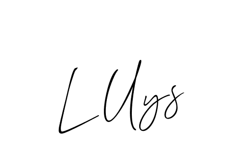 L Uys stylish signature style. Best Handwritten Sign (Allison_Script) for my name. Handwritten Signature Collection Ideas for my name L Uys. L Uys signature style 2 images and pictures png