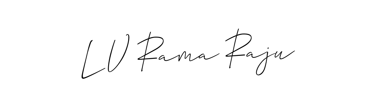 How to make L V Rama Raju signature? Allison_Script is a professional autograph style. Create handwritten signature for L V Rama Raju name. L V Rama Raju signature style 2 images and pictures png