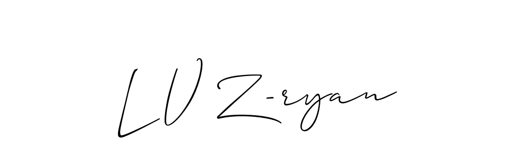 Create a beautiful signature design for name L V Z-ryan. With this signature (Allison_Script) fonts, you can make a handwritten signature for free. L V Z-ryan signature style 2 images and pictures png