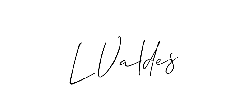 Create a beautiful signature design for name L Valdes. With this signature (Allison_Script) fonts, you can make a handwritten signature for free. L Valdes signature style 2 images and pictures png