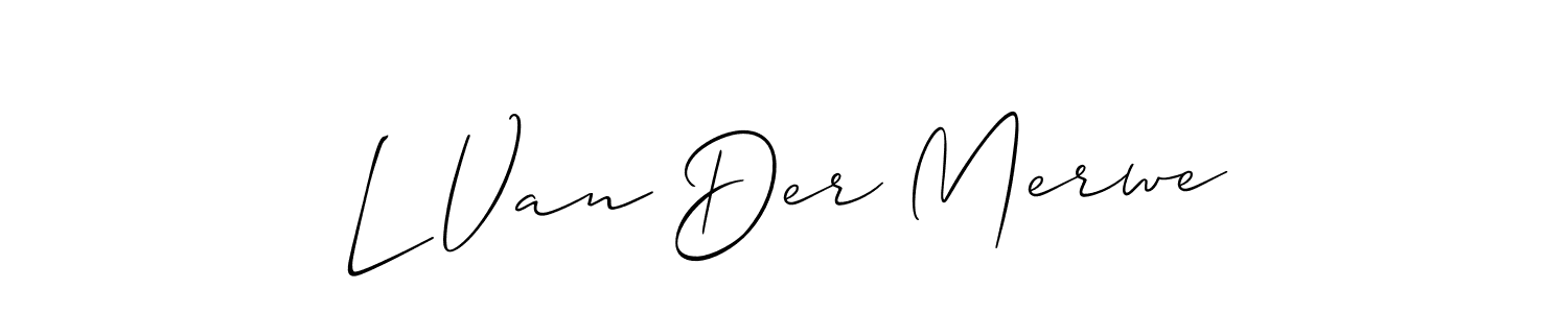 How to make L Van Der Merwe name signature. Use Allison_Script style for creating short signs online. This is the latest handwritten sign. L Van Der Merwe signature style 2 images and pictures png