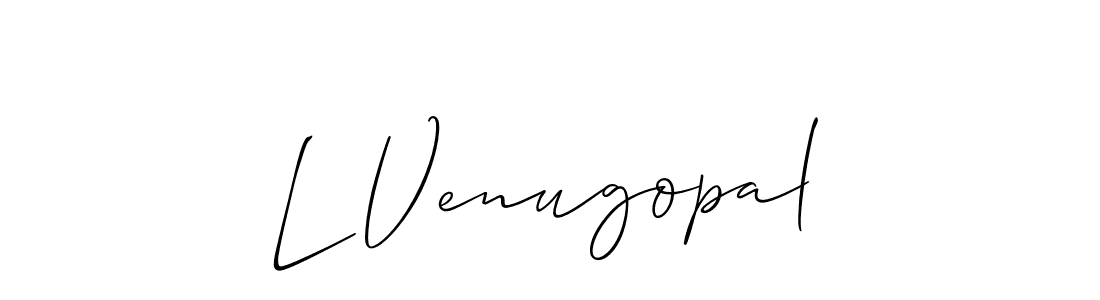 The best way (Allison_Script) to make a short signature is to pick only two or three words in your name. The name L Venugopal include a total of six letters. For converting this name. L Venugopal signature style 2 images and pictures png