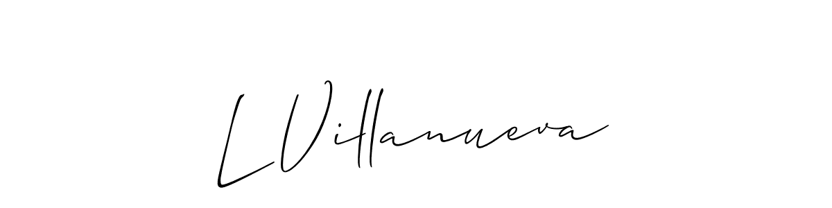 How to make L Villanueva signature? Allison_Script is a professional autograph style. Create handwritten signature for L Villanueva name. L Villanueva signature style 2 images and pictures png