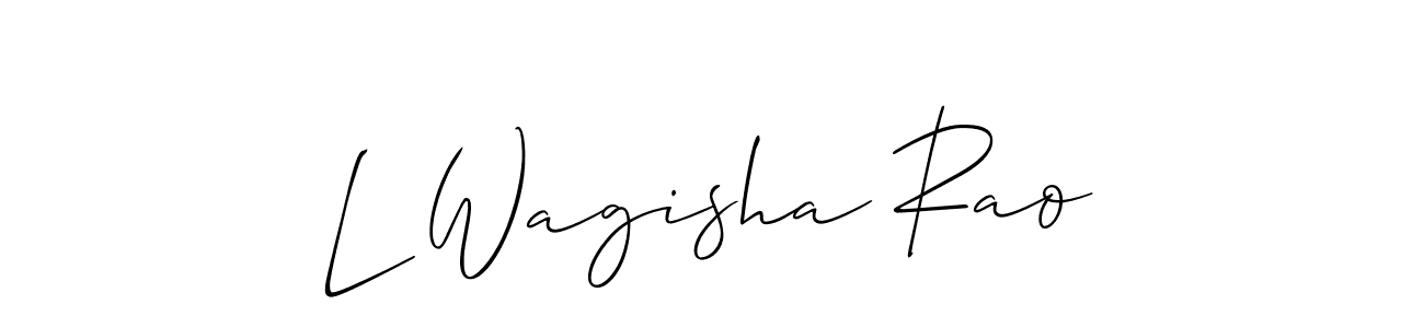 if you are searching for the best signature style for your name L Wagisha Rao. so please give up your signature search. here we have designed multiple signature styles  using Allison_Script. L Wagisha Rao signature style 2 images and pictures png