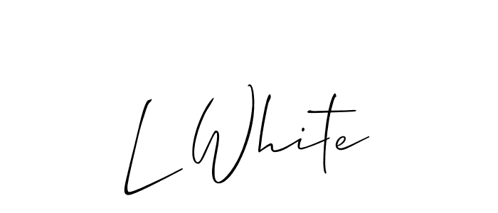 if you are searching for the best signature style for your name L White. so please give up your signature search. here we have designed multiple signature styles  using Allison_Script. L White signature style 2 images and pictures png