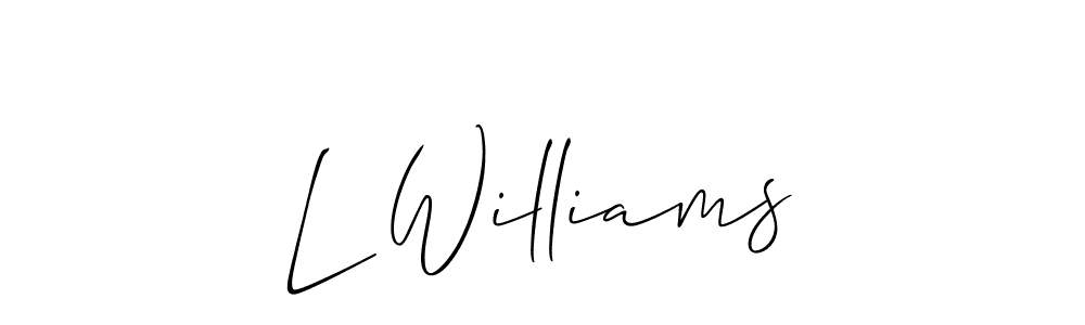 Check out images of Autograph of L Williams name. Actor L Williams Signature Style. Allison_Script is a professional sign style online. L Williams signature style 2 images and pictures png