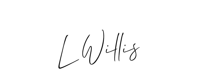 if you are searching for the best signature style for your name L Willis. so please give up your signature search. here we have designed multiple signature styles  using Allison_Script. L Willis signature style 2 images and pictures png