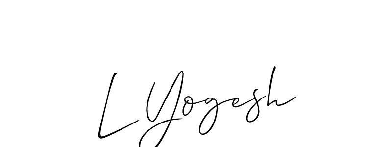 How to make L Yogesh name signature. Use Allison_Script style for creating short signs online. This is the latest handwritten sign. L Yogesh signature style 2 images and pictures png