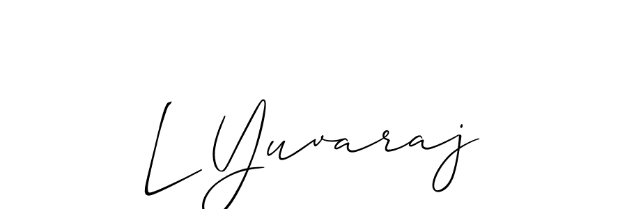 This is the best signature style for the L Yuvaraj name. Also you like these signature font (Allison_Script). Mix name signature. L Yuvaraj signature style 2 images and pictures png