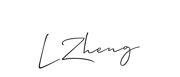 How to make L Zheng signature? Allison_Script is a professional autograph style. Create handwritten signature for L Zheng name. L Zheng signature style 2 images and pictures png