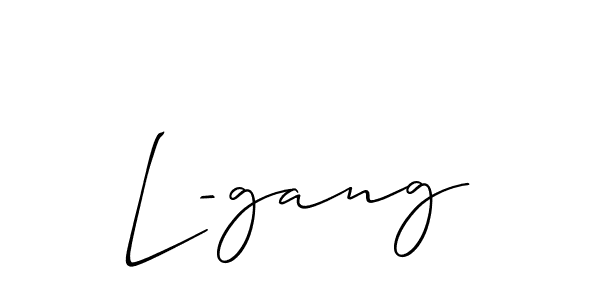 The best way (Allison_Script) to make a short signature is to pick only two or three words in your name. The name L-gang include a total of six letters. For converting this name. L-gang signature style 2 images and pictures png