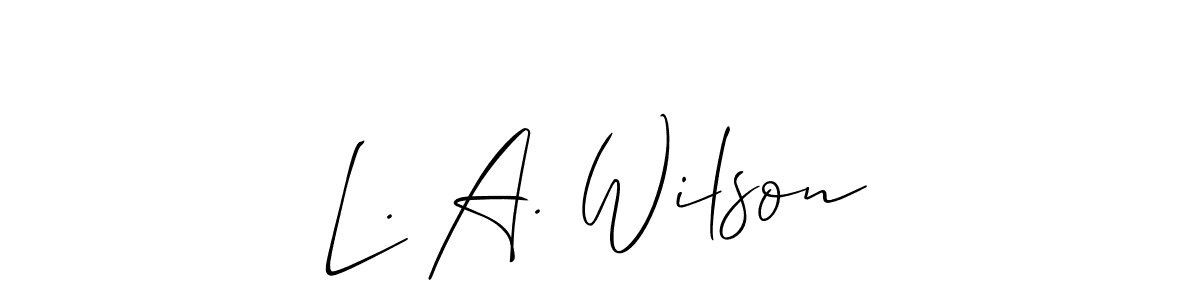 This is the best signature style for the L. A. Wilson name. Also you like these signature font (Allison_Script). Mix name signature. L. A. Wilson signature style 2 images and pictures png