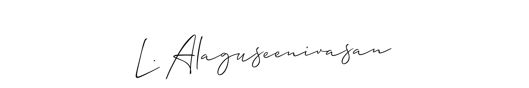 Use a signature maker to create a handwritten signature online. With this signature software, you can design (Allison_Script) your own signature for name L. Alaguseenivasan. L. Alaguseenivasan signature style 2 images and pictures png