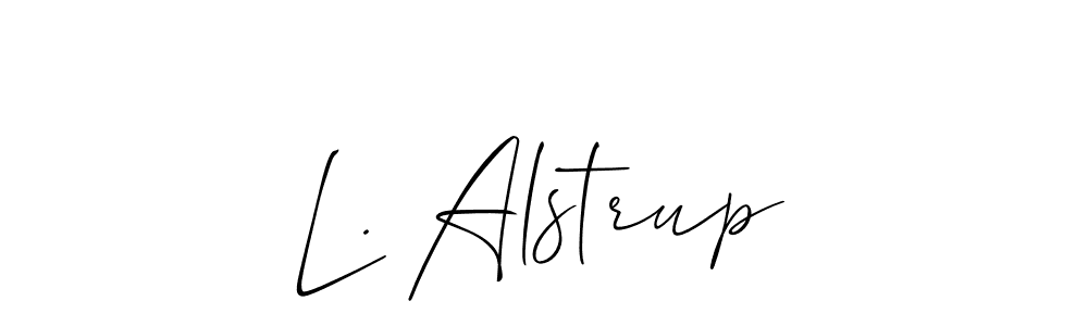 if you are searching for the best signature style for your name L. Alstrup. so please give up your signature search. here we have designed multiple signature styles  using Allison_Script. L. Alstrup signature style 2 images and pictures png