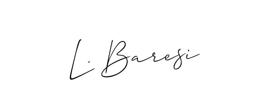 Design your own signature with our free online signature maker. With this signature software, you can create a handwritten (Allison_Script) signature for name L. Baresi. L. Baresi signature style 2 images and pictures png