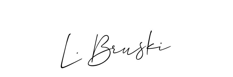 Use a signature maker to create a handwritten signature online. With this signature software, you can design (Allison_Script) your own signature for name L. Bruski. L. Bruski signature style 2 images and pictures png