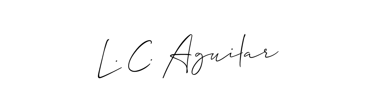 It looks lik you need a new signature style for name L. C. Aguilar. Design unique handwritten (Allison_Script) signature with our free signature maker in just a few clicks. L. C. Aguilar signature style 2 images and pictures png