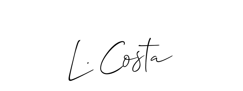 How to Draw L. Costa signature style? Allison_Script is a latest design signature styles for name L. Costa. L. Costa signature style 2 images and pictures png