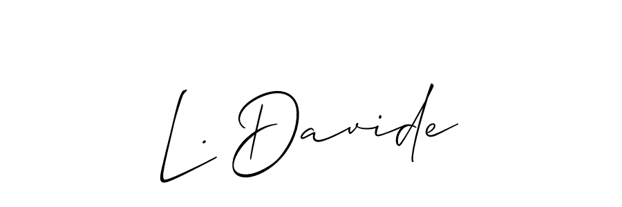 Also we have L. Davide name is the best signature style. Create professional handwritten signature collection using Allison_Script autograph style. L. Davide signature style 2 images and pictures png
