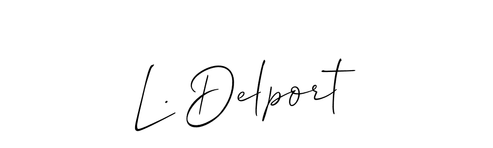 The best way (Allison_Script) to make a short signature is to pick only two or three words in your name. The name L. Delport include a total of six letters. For converting this name. L. Delport signature style 2 images and pictures png