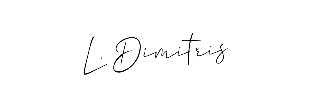 Make a short L. Dimitris signature style. Manage your documents anywhere anytime using Allison_Script. Create and add eSignatures, submit forms, share and send files easily. L. Dimitris signature style 2 images and pictures png