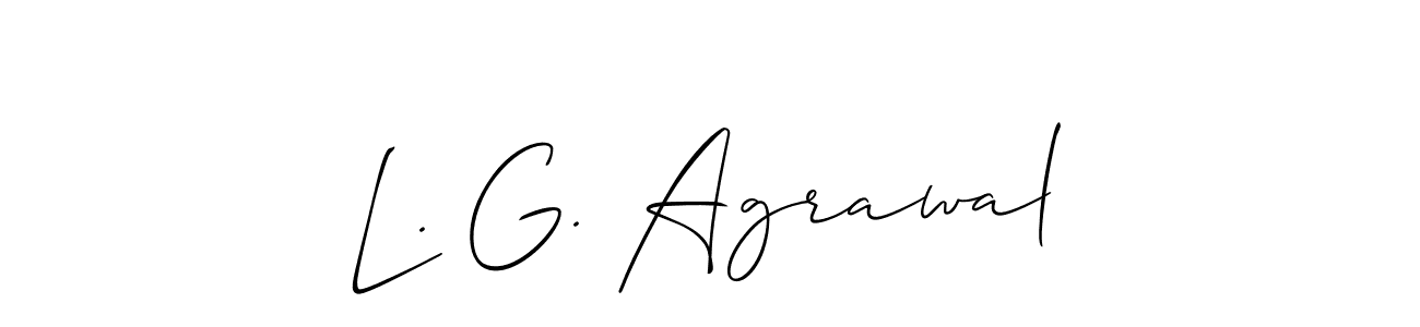 Create a beautiful signature design for name L. G. Agrawal. With this signature (Allison_Script) fonts, you can make a handwritten signature for free. L. G. Agrawal signature style 2 images and pictures png