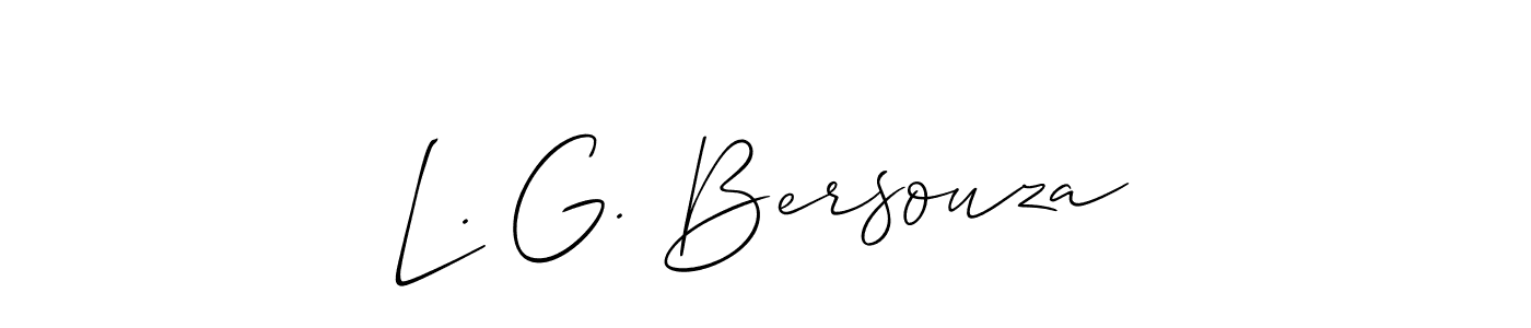 How to make L. G. Bersouza signature? Allison_Script is a professional autograph style. Create handwritten signature for L. G. Bersouza name. L. G. Bersouza signature style 2 images and pictures png