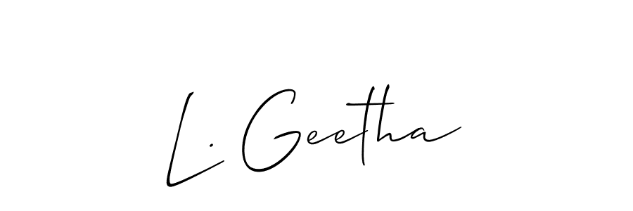 How to Draw L. Geetha signature style? Allison_Script is a latest design signature styles for name L. Geetha. L. Geetha signature style 2 images and pictures png