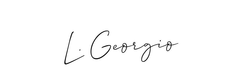 How to Draw L. Georgio signature style? Allison_Script is a latest design signature styles for name L. Georgio. L. Georgio signature style 2 images and pictures png