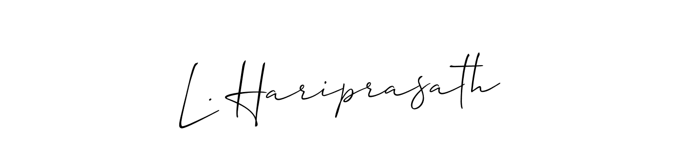 Create a beautiful signature design for name L. Hariprasath. With this signature (Allison_Script) fonts, you can make a handwritten signature for free. L. Hariprasath signature style 2 images and pictures png