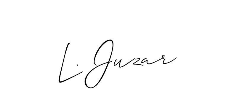 Create a beautiful signature design for name L. Juzar. With this signature (Allison_Script) fonts, you can make a handwritten signature for free. L. Juzar signature style 2 images and pictures png