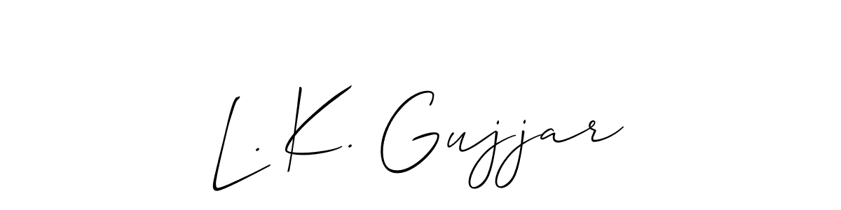 Design your own signature with our free online signature maker. With this signature software, you can create a handwritten (Allison_Script) signature for name L. K. Gujjar. L. K. Gujjar signature style 2 images and pictures png
