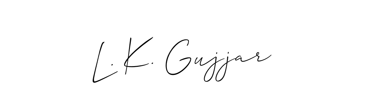 See photos of L. K. Gujjar official signature by Spectra . Check more albums & portfolios. Read reviews & check more about Allison_Script font. L. K. Gujjar signature style 2 images and pictures png