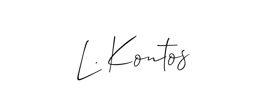 This is the best signature style for the L. Kontos name. Also you like these signature font (Allison_Script). Mix name signature. L. Kontos signature style 2 images and pictures png