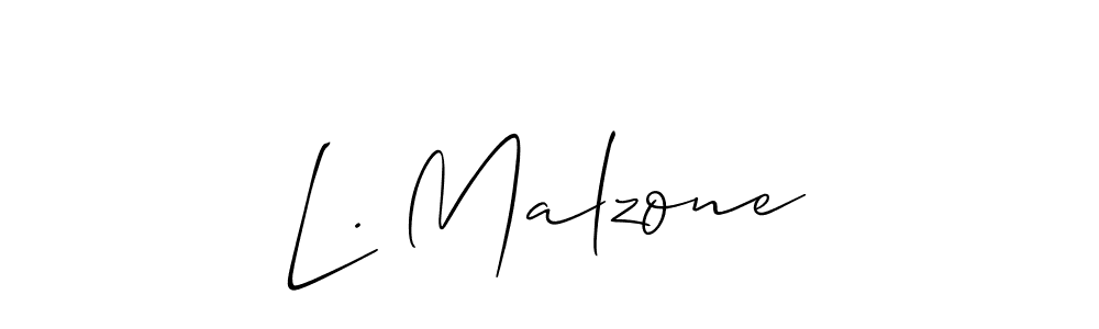 Also we have L. Malzone name is the best signature style. Create professional handwritten signature collection using Allison_Script autograph style. L. Malzone signature style 2 images and pictures png