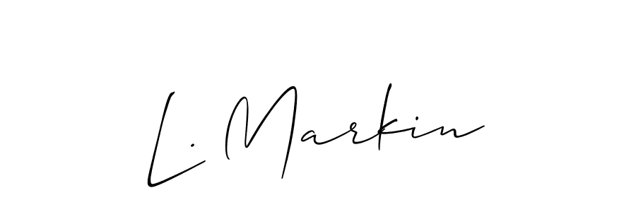 L. Markin stylish signature style. Best Handwritten Sign (Allison_Script) for my name. Handwritten Signature Collection Ideas for my name L. Markin. L. Markin signature style 2 images and pictures png