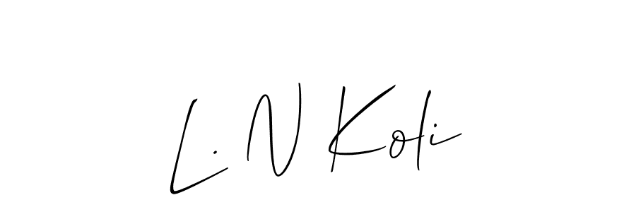 How to make L. N Koli name signature. Use Allison_Script style for creating short signs online. This is the latest handwritten sign. L. N Koli signature style 2 images and pictures png