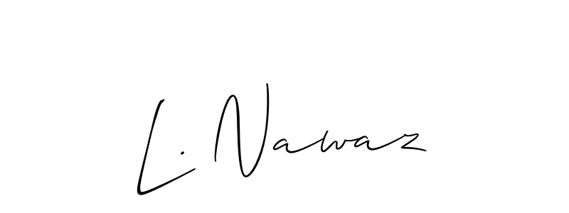 Create a beautiful signature design for name L. Nawaz. With this signature (Allison_Script) fonts, you can make a handwritten signature for free. L. Nawaz signature style 2 images and pictures png