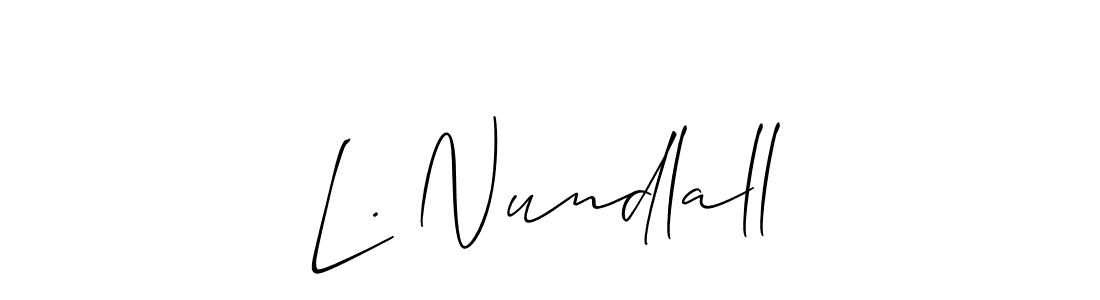 Also we have L. Nundlall name is the best signature style. Create professional handwritten signature collection using Allison_Script autograph style. L. Nundlall signature style 2 images and pictures png