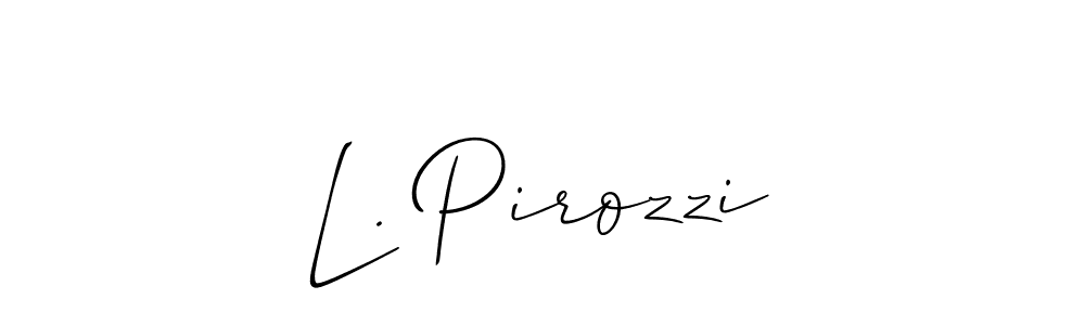 Use a signature maker to create a handwritten signature online. With this signature software, you can design (Allison_Script) your own signature for name L. Pirozzi. L. Pirozzi signature style 2 images and pictures png