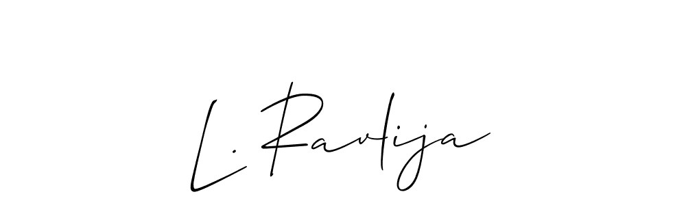 Make a beautiful signature design for name L. Ravlija. With this signature (Allison_Script) style, you can create a handwritten signature for free. L. Ravlija signature style 2 images and pictures png