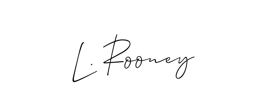 Use a signature maker to create a handwritten signature online. With this signature software, you can design (Allison_Script) your own signature for name L. Rooney. L. Rooney signature style 2 images and pictures png