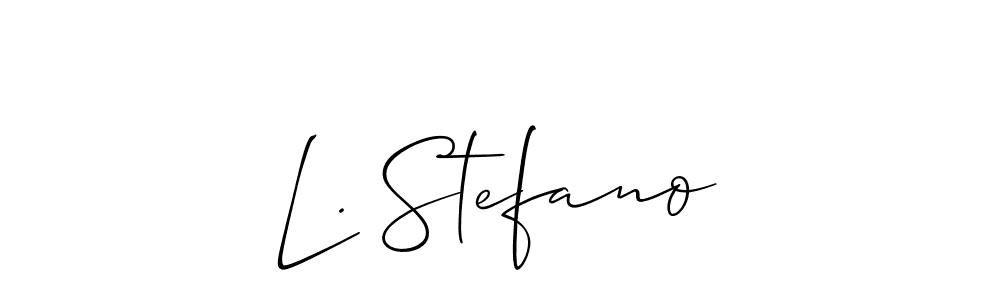 How to make L. Stefano name signature. Use Allison_Script style for creating short signs online. This is the latest handwritten sign. L. Stefano signature style 2 images and pictures png