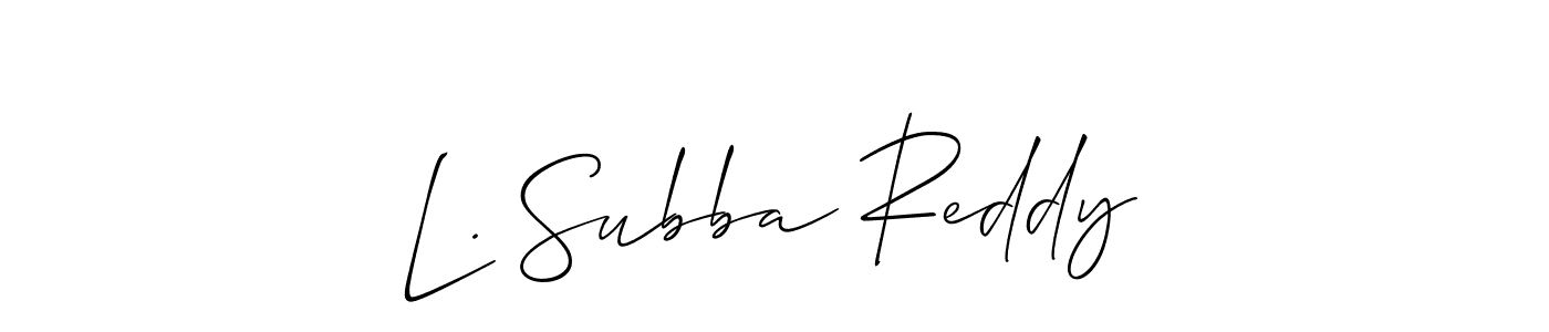 Once you've used our free online signature maker to create your best signature Allison_Script style, it's time to enjoy all of the benefits that L. Subba Reddy name signing documents. L. Subba Reddy signature style 2 images and pictures png