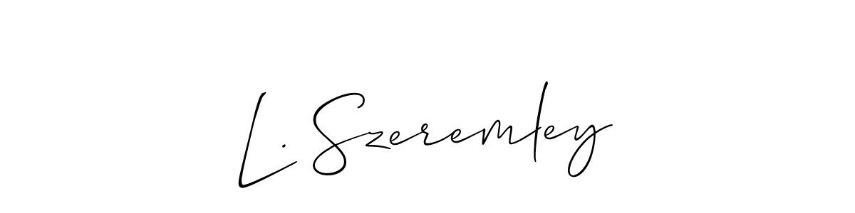 It looks lik you need a new signature style for name L. Szeremley. Design unique handwritten (Allison_Script) signature with our free signature maker in just a few clicks. L. Szeremley signature style 2 images and pictures png